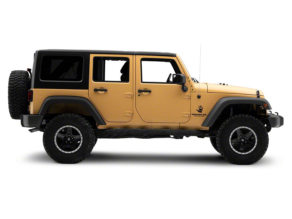 Jeep Licensed by RedRock Jeep Wave Decal; Gloss Black (87-18 Jeep Wrangler YJ, TJ & JK)