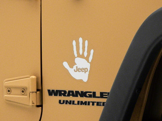 Jeep Licensed by RedRock Jeep Wave Decal; White (87-18 Jeep Wrangler YJ, TJ & JK)