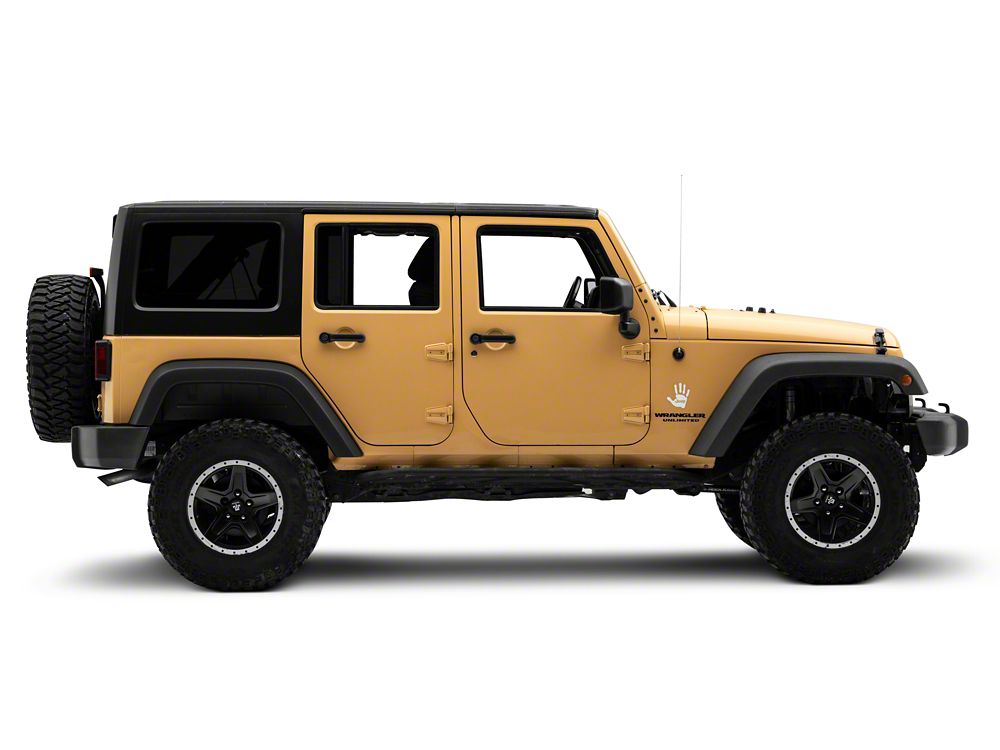 Jeep Licensed by RedRock Jeep Wave Decal; White (87-18 Jeep Wrangler YJ, TJ & JK)