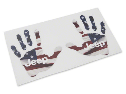 Jeep Licensed by RedRock Jeep Wave Decal; Real Flag (87-18 Jeep Wrangler YJ, TJ & JK)