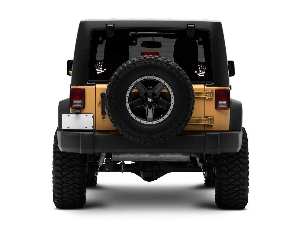 Jeep Licensed by RedRock Jeep Wave Decal; Real Flag (87-18 Jeep Wrangler YJ, TJ & JK)