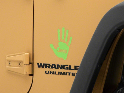 Jeep Licensed by RedRock Jeep Wave Decal; Lime (87-18 Jeep Wrangler YJ, TJ & JK)