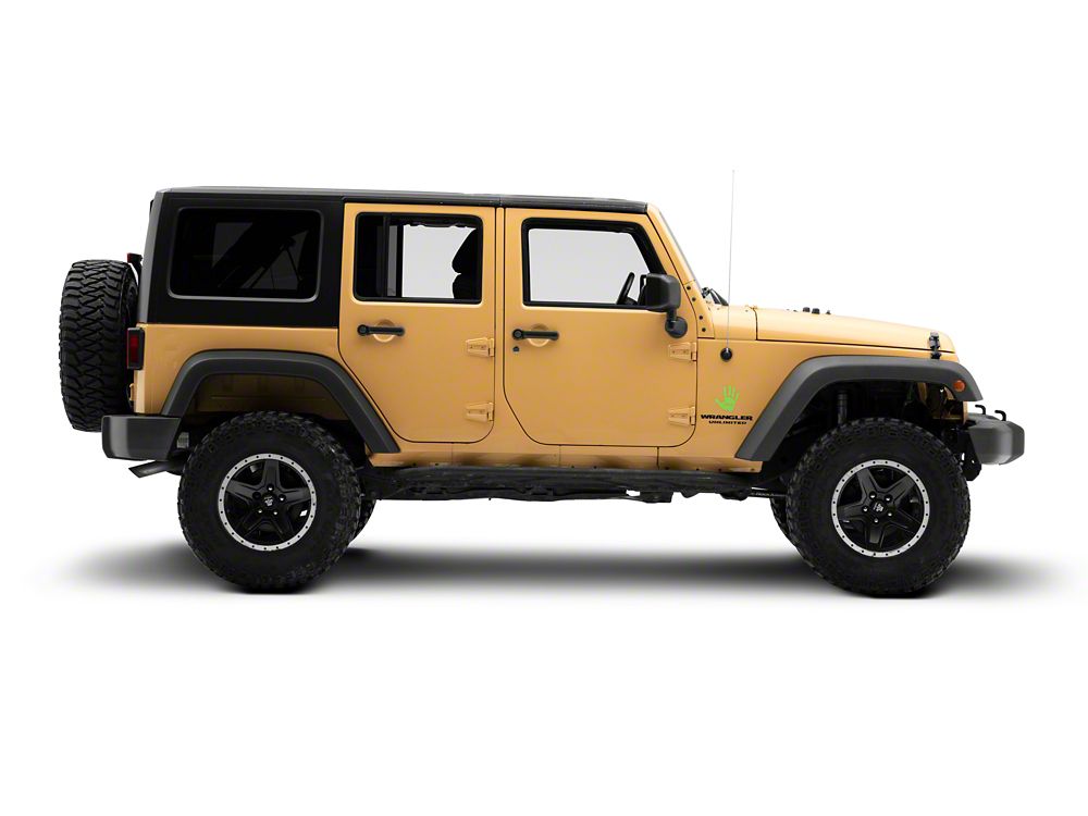 Jeep Licensed by RedRock Jeep Wave Decal; Lime (87-18 Jeep Wrangler YJ, TJ & JK)
