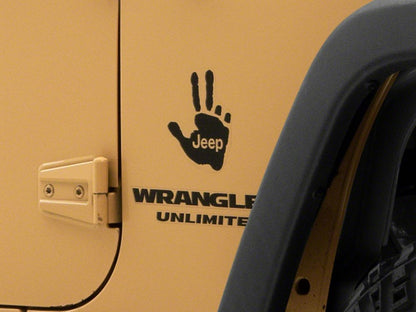 Jeep Licensed by RedRock Jeep Peace Decal; Gloss Black (87-18 Jeep Wrangler YJ, TJ & JK)