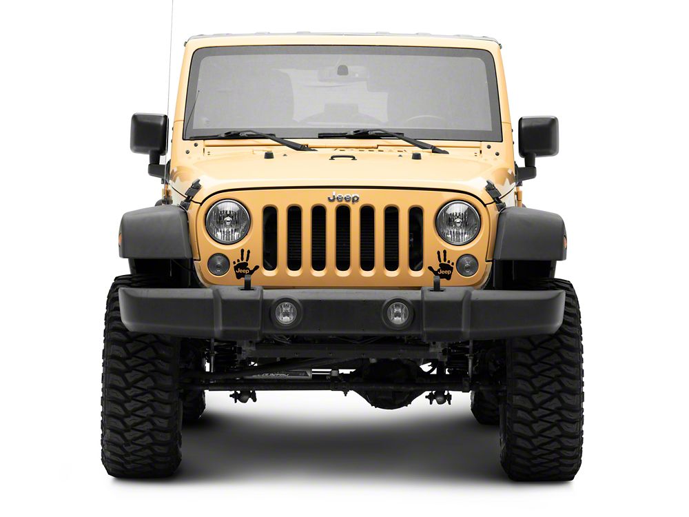 Jeep Licensed by RedRock Jeep Peace Decal; Gloss Black (87-18 Jeep Wrangler YJ, TJ & JK)