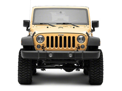 Jeep Licensed by RedRock Jeep Peace Decal; Gloss Black (87-18 Jeep Wrangler YJ, TJ & JK)
