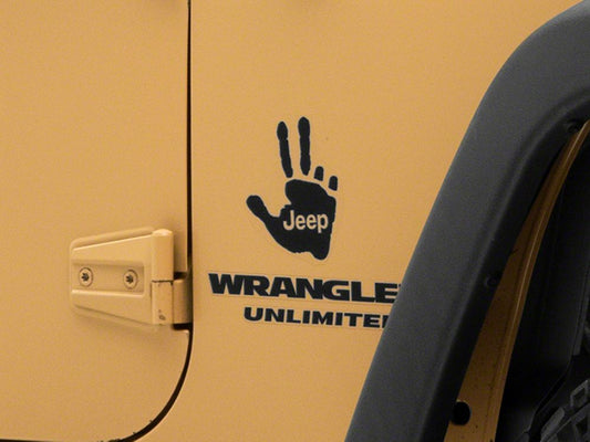 Jeep Licensed by RedRock Jeep Peace Decal; Matte Black (87-18 Jeep Wrangler YJ, TJ & JK)