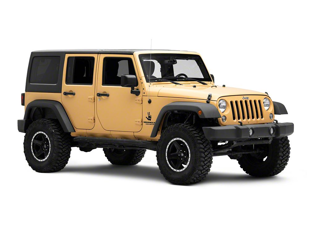 Jeep Licensed by RedRock Jeep Peace Decal; Matte Black (87-18 Jeep Wrangler YJ, TJ & JK)
