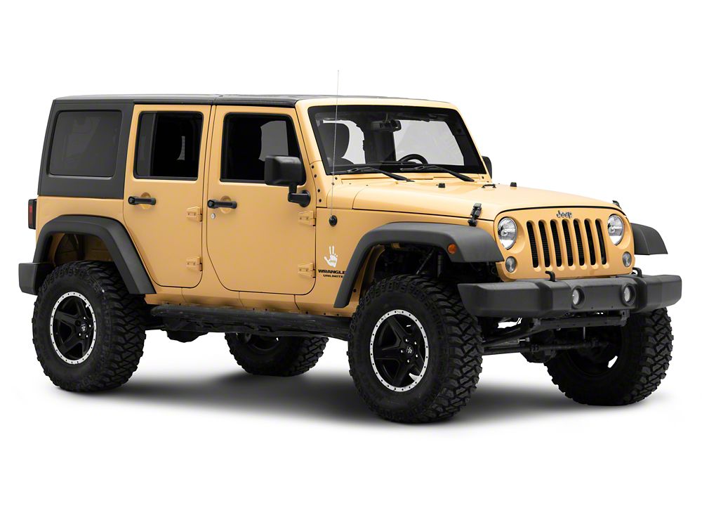 Jeep Licensed by RedRock Jeep Peace Decal; White (87-18 Jeep Wrangler YJ, TJ & JK)