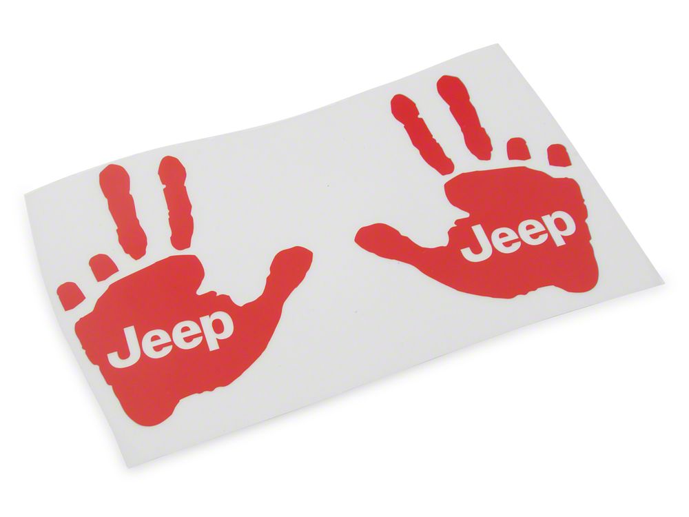 Jeep Licensed by RedRock Jeep Peace Decal; Red (87-18 Jeep Wrangler YJ, TJ & JK)