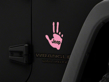 Jeep Licensed by RedRock Jeep Peace Decal; Pink (87-18 Jeep Wrangler YJ, TJ & JK)