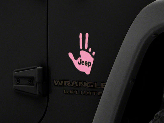 Jeep Licensed by RedRock Jeep Peace Decal; Pink (87-18 Jeep Wrangler YJ, TJ & JK)
