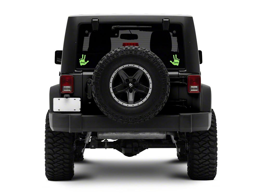 Jeep Licensed by RedRock Jeep Peace Decal; Lime (87-18 Jeep Wrangler YJ, TJ & JK)