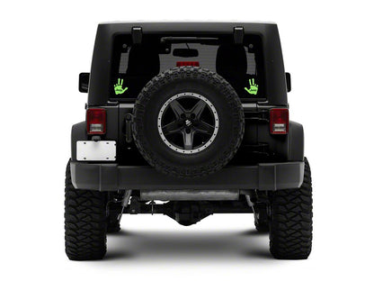 Jeep Licensed by RedRock Jeep Peace Decal; Lime (87-18 Jeep Wrangler YJ, TJ & JK)