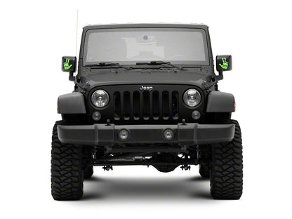 Jeep Licensed by RedRock Jeep Peace Decal; Lime (87-18 Jeep Wrangler YJ, TJ & JK)