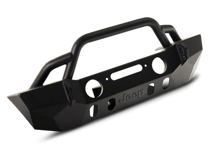 Jeep Licensed by RedRock Crawler Stubby Winch Front Bumper with Jeep Logo (07-18 Jeep Wrangler JK)