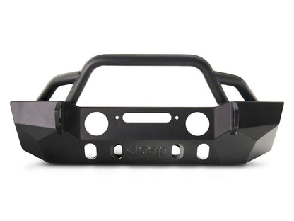 Jeep Licensed by RedRock Crawler Stubby Winch Front Bumper with Jeep Logo (07-18 Jeep Wrangler JK)