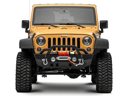 Jeep Licensed by RedRock Crawler Stubby Winch Front Bumper with Jeep Logo (07-18 Jeep Wrangler JK)