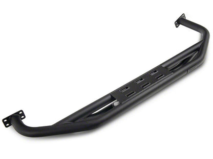 Jeep Licensed by RedRock Side Armor with Step Pads with Jeep Logo; Textured Black (87-06 Jeep Wrangler YJ & TJ, Excluding Unlimited)