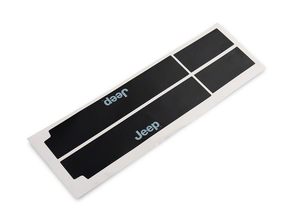 Jeep Licensed by RedRock Carbon Fiber Door Sill Decal; Metallic (07-18 Jeep Wrangler JK)