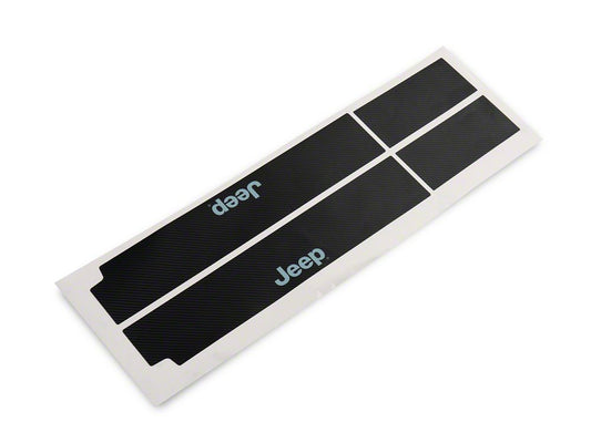 Jeep Licensed by RedRock Carbon Fiber Door Sill Decal; Metallic (07-18 Jeep Wrangler JK)