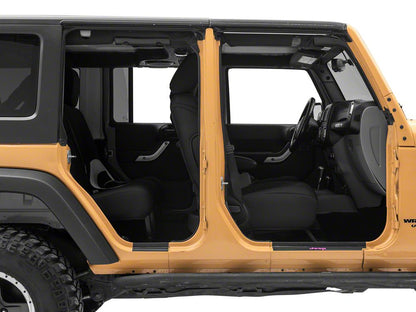 Jeep Licensed by RedRock Carbon Fiber Door Sill Decal; Pink (07-18 Jeep Wrangler JK)