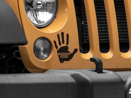 Jeep Licensed by RedRock Jeep Wave Grille Decal; Gloss Black (87-18 Wrangler YJ, TJ & JK)