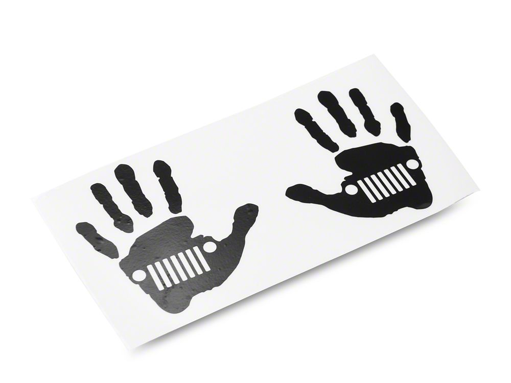 Jeep Licensed by RedRock Jeep Wave Grille Decal; Gloss Black (87-18 Wrangler YJ, TJ & JK)
