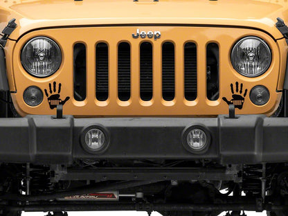 Jeep Licensed by RedRock Jeep Wave Grille Decal; Gloss Black (87-18 Wrangler YJ, TJ & JK)
