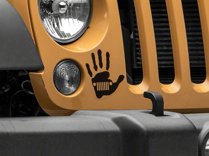 Jeep Licensed by RedRock Jeep Wave Grille Decal; Matte Black (87-18 Wrangler YJ, TJ & JK)