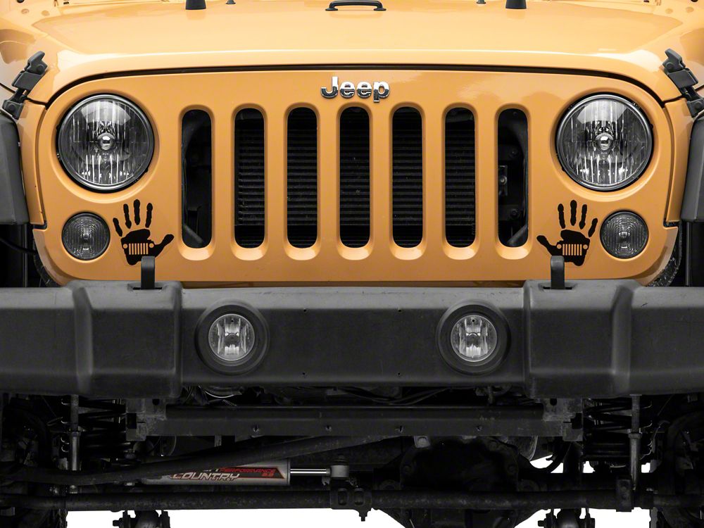 Jeep Licensed by RedRock Jeep Wave Grille Decal; Matte Black (87-18 Wrangler YJ, TJ & JK)
