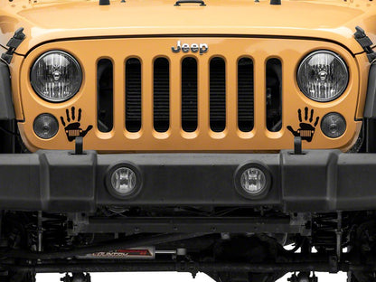 Jeep Licensed by RedRock Jeep Wave Grille Decal; Matte Black (87-18 Wrangler YJ, TJ & JK)