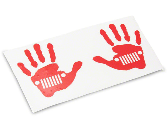 Jeep Licensed by RedRock Jeep Wave Grille Decal; Red (87-18 Wrangler YJ, TJ & JK)