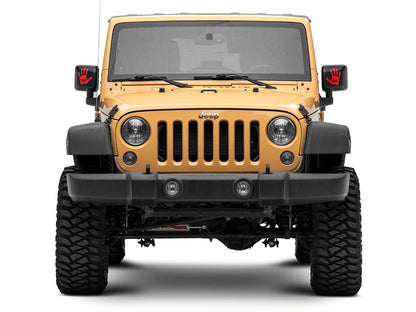 Jeep Licensed by RedRock Jeep Wave Grille Decal; Red (87-18 Wrangler YJ, TJ & JK)