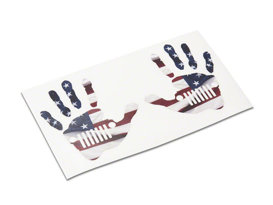 Jeep Licensed by RedRock Jeep Wave Grille Decal; Real Flag (87-18 Wrangler YJ, TJ & JK)