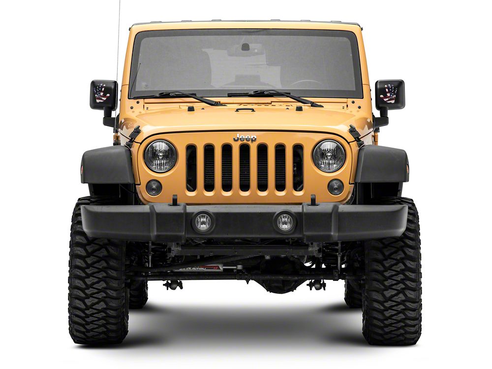 Jeep Licensed by RedRock Jeep Wave Grille Decal; Real Flag (87-18 Wrangler YJ, TJ & JK)