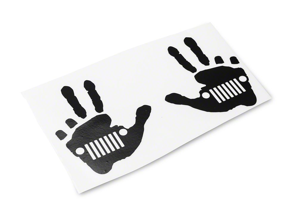 Jeep Licensed by RedRock Jeep Peace Grille Decal; Gloss Black (87-18 Wrangler YJ, TJ & JK)
