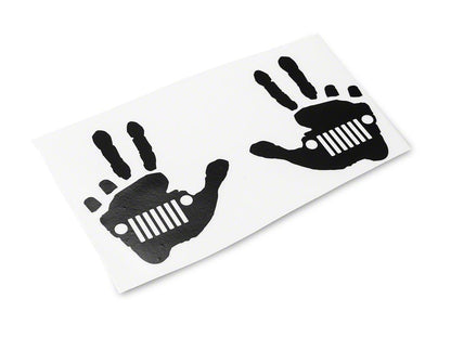 Jeep Licensed by RedRock Jeep Peace Grille Decal; Gloss Black (87-18 Wrangler YJ, TJ & JK)