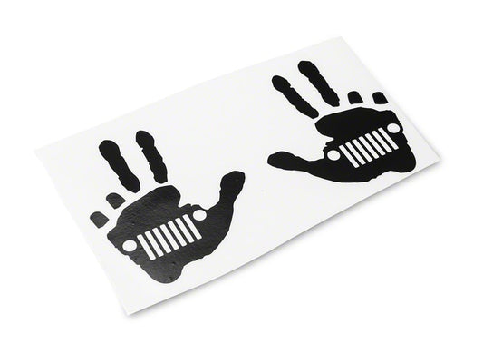 Jeep Licensed by RedRock Jeep Peace Grille Decal; Gloss Black (87-18 Wrangler YJ, TJ & JK)