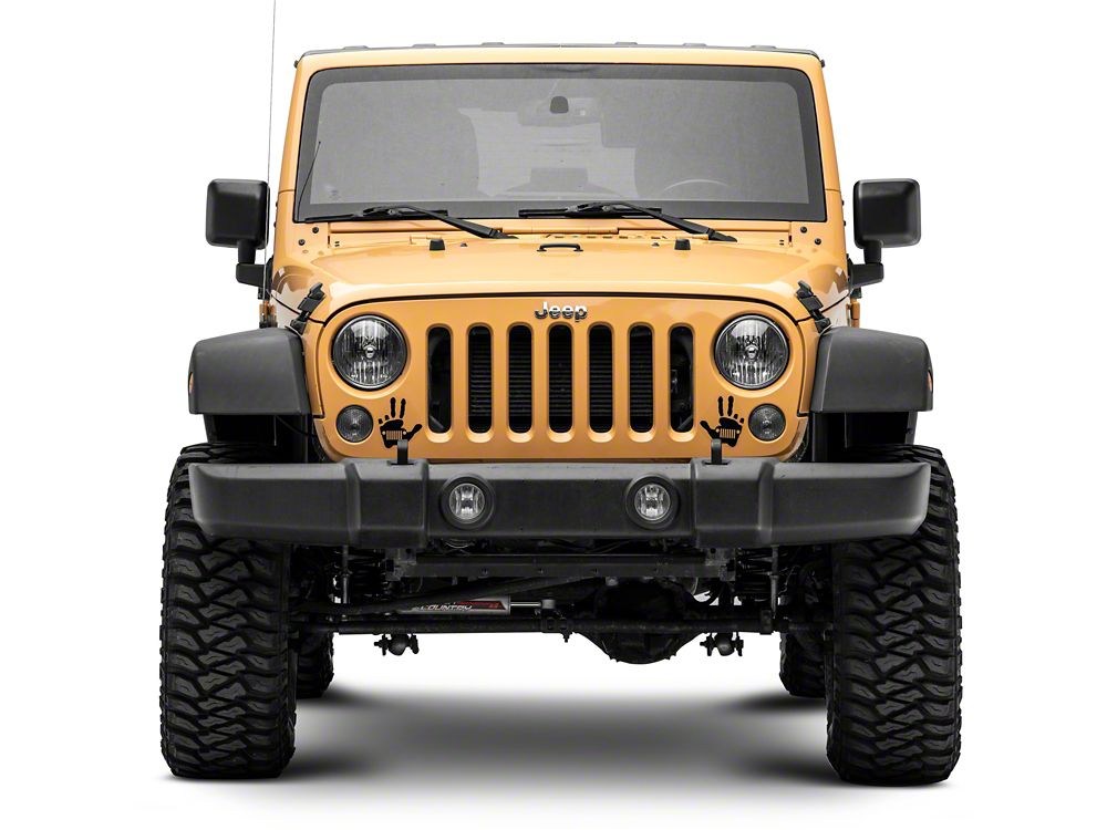 Jeep Licensed by RedRock Jeep Peace Grille Decal; Gloss Black (87-18 Wrangler YJ, TJ & JK)