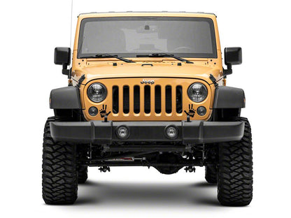 Jeep Licensed by RedRock Jeep Peace Grille Decal; Gloss Black (87-18 Wrangler YJ, TJ & JK)