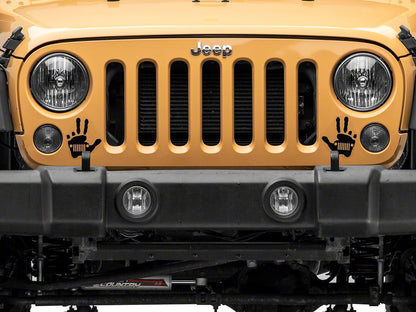Jeep Licensed by RedRock Jeep Peace Grille Decal; Gloss Black (87-18 Wrangler YJ, TJ & JK)