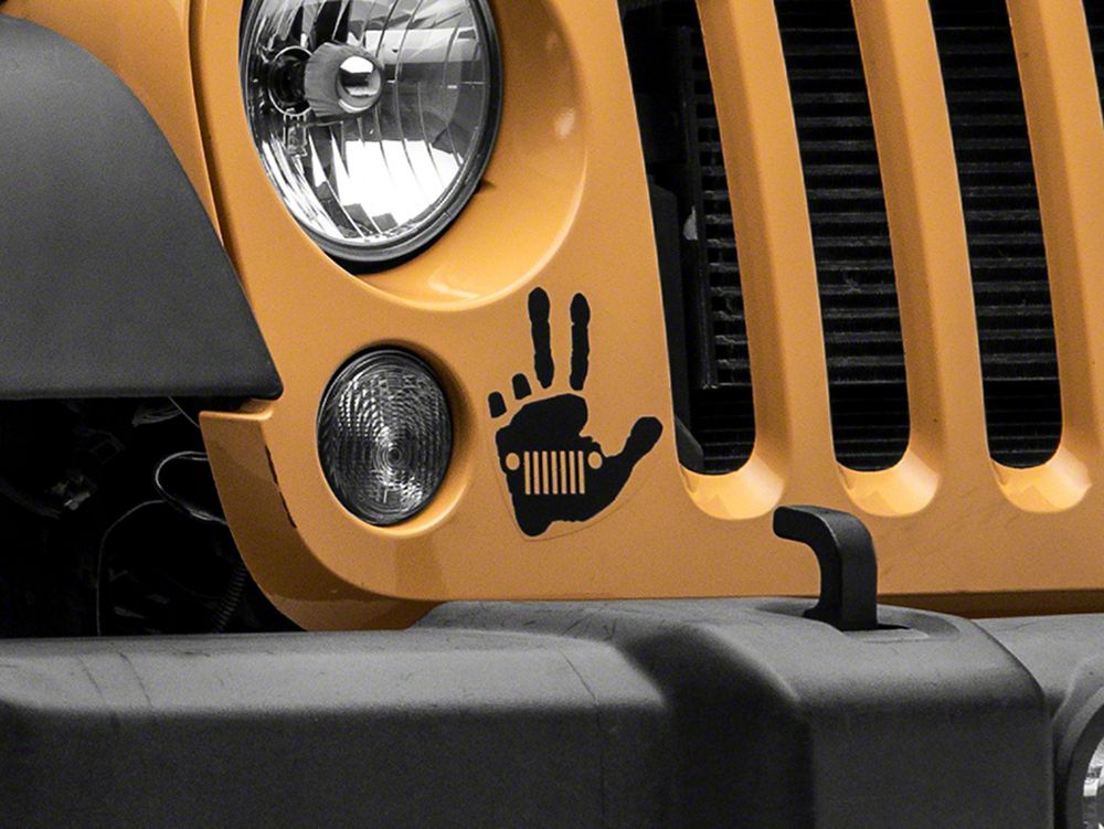 Jeep Licensed by RedRock Jeep Peace Grille Decal; Matte Black (87-18 Wrangler YJ, TJ & JK)
