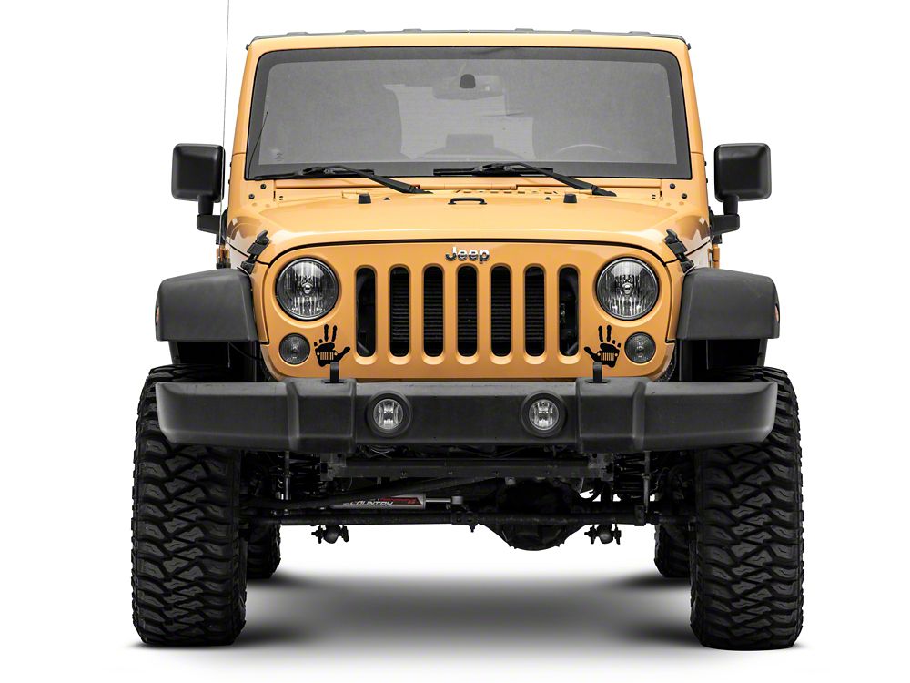 Jeep Licensed by RedRock Jeep Peace Grille Decal; Matte Black (87-18 Wrangler YJ, TJ & JK)