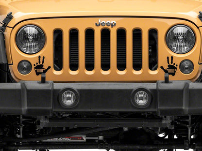 Jeep Licensed by RedRock Jeep Peace Grille Decal; Matte Black (87-18 Wrangler YJ, TJ & JK)