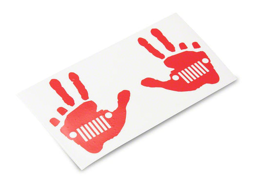 Jeep Licensed by RedRock Jeep Peace Grille Decal; Red (87-18 Wrangler YJ, TJ & JK)