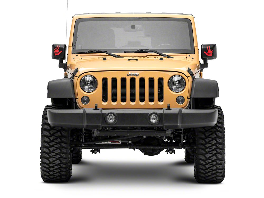 Jeep Licensed by RedRock Jeep Peace Grille Decal; Red (87-18 Wrangler YJ, TJ & JK)