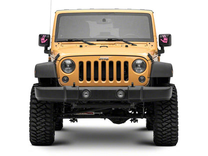 Jeep Licensed by RedRock Jeep Peace Grille Decal; Pink (87-18 Wrangler YJ, TJ & JK)
