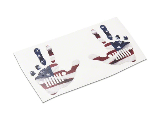 Jeep Licensed by RedRock Jeep Peace Grille decal; Real Flag (87-18 Wrangler YJ, TJ & JK)