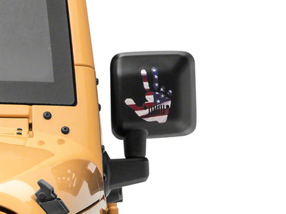 Jeep Licensed by RedRock Jeep Peace Grille decal; Real Flag (87-18 Wrangler YJ, TJ & JK)